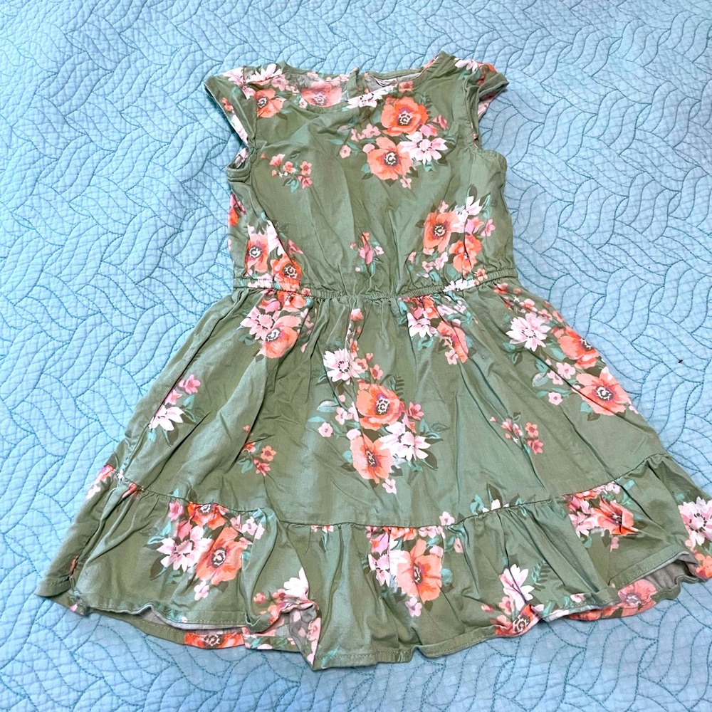 OshKosh Green Floral Dress